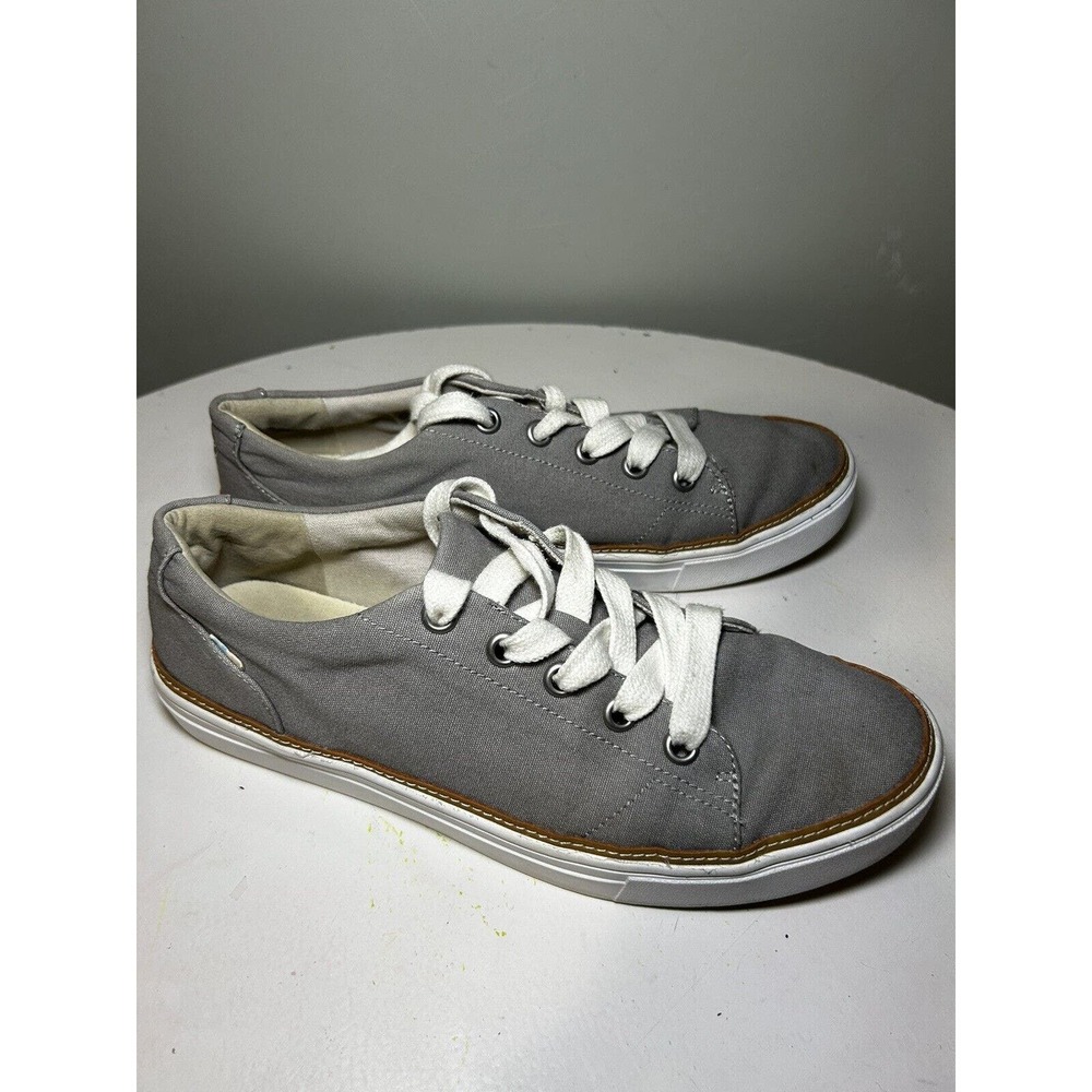 Tom's Women Alex Grey Lace Up Canvas Comfort Low Top Sneakers Size 9